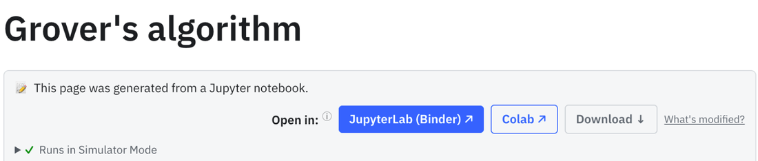 Bagian atas halaman tutorial: Buka di JupyterLab (Binder), Colab, atau Unduh.